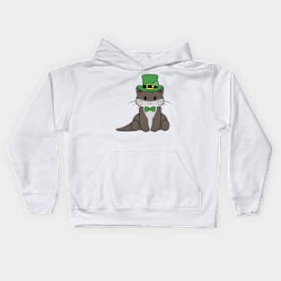 St Patrick Day Otter Kids Hoodie